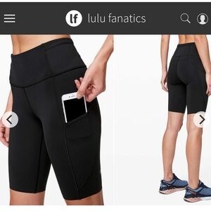 Lululemon Fast And Free Short 10" Non-Reflective Sz 4 Black 4124